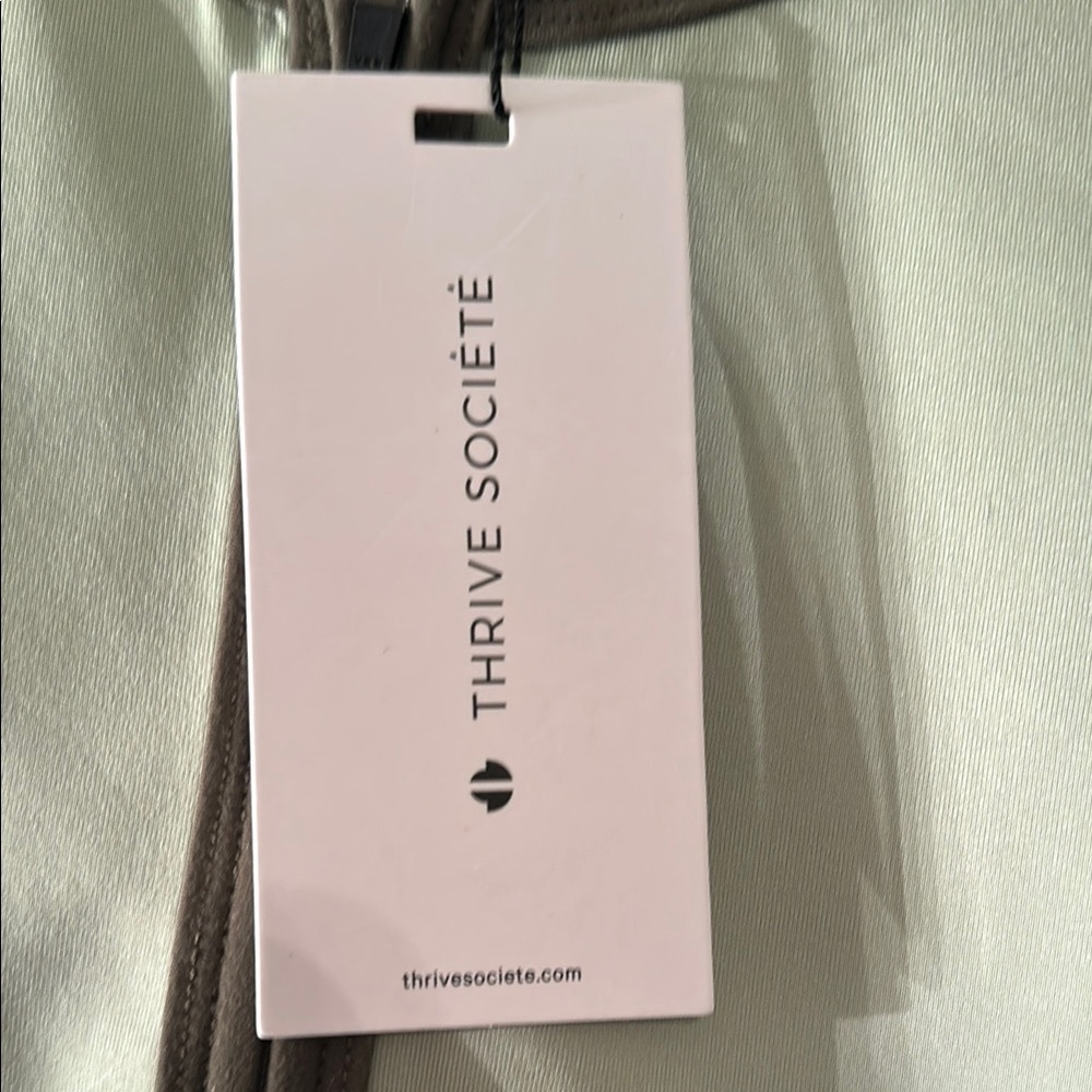 Thrive Societe Piped Zip Tank. Laurel/Olive Size Medium. T31B349